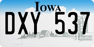 IA license plate DXY537