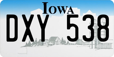 IA license plate DXY538