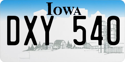 IA license plate DXY540