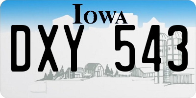 IA license plate DXY543