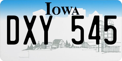 IA license plate DXY545