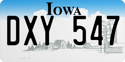 IA license plate DXY547