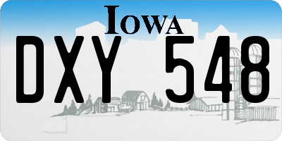 IA license plate DXY548