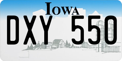 IA license plate DXY550