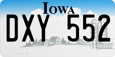 IA license plate DXY552
