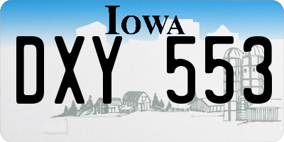 IA license plate DXY553