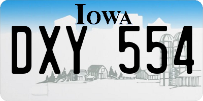 IA license plate DXY554