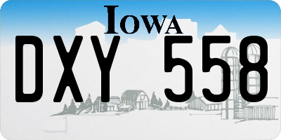 IA license plate DXY558