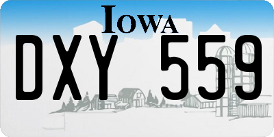 IA license plate DXY559