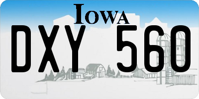 IA license plate DXY560