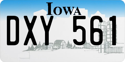 IA license plate DXY561