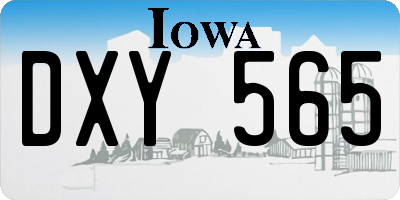 IA license plate DXY565