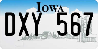 IA license plate DXY567