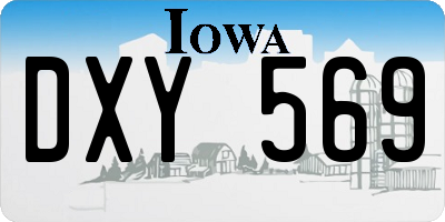 IA license plate DXY569