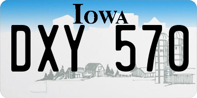 IA license plate DXY570