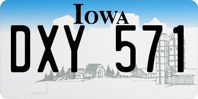 IA license plate DXY571