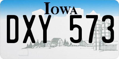 IA license plate DXY573