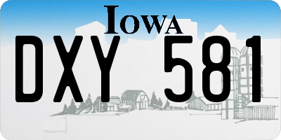 IA license plate DXY581