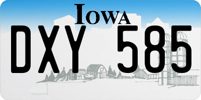IA license plate DXY585