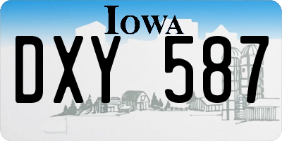 IA license plate DXY587