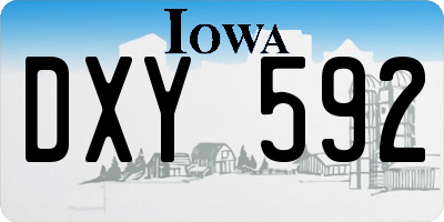 IA license plate DXY592
