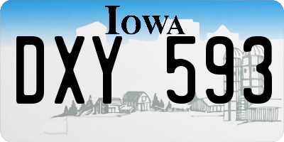 IA license plate DXY593
