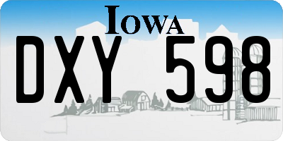 IA license plate DXY598