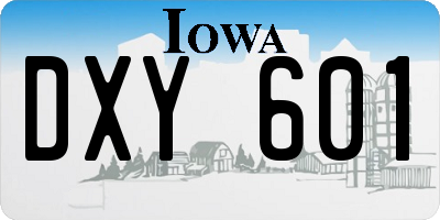 IA license plate DXY601