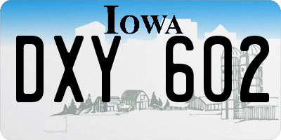 IA license plate DXY602