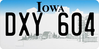 IA license plate DXY604