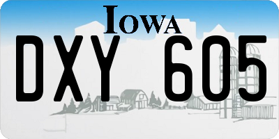 IA license plate DXY605