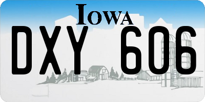 IA license plate DXY606