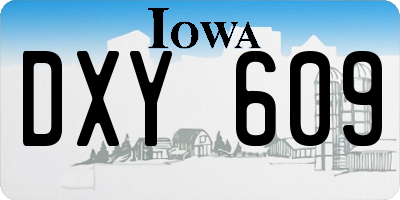 IA license plate DXY609