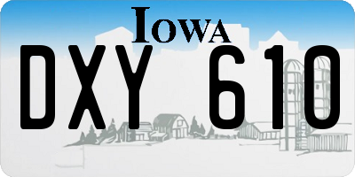 IA license plate DXY610