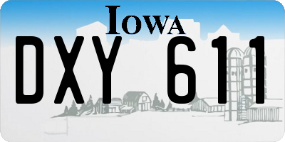 IA license plate DXY611