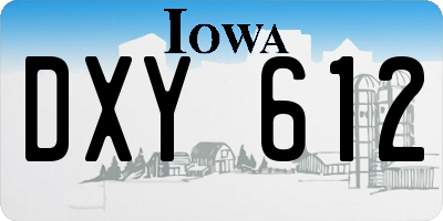 IA license plate DXY612