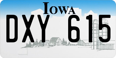 IA license plate DXY615