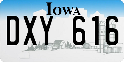 IA license plate DXY616
