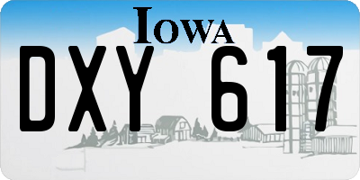 IA license plate DXY617