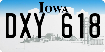 IA license plate DXY618