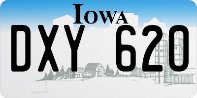IA license plate DXY620