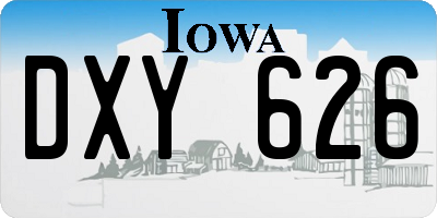 IA license plate DXY626