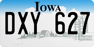 IA license plate DXY627