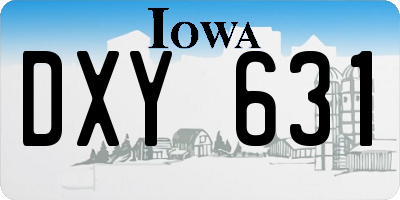 IA license plate DXY631