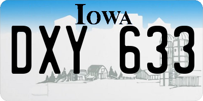IA license plate DXY633