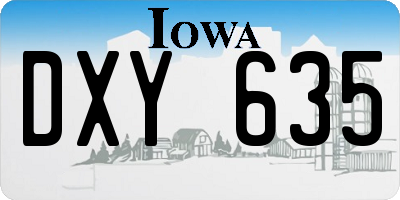 IA license plate DXY635