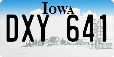 IA license plate DXY641