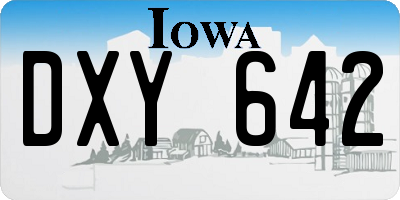 IA license plate DXY642