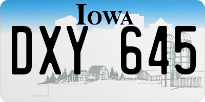 IA license plate DXY645