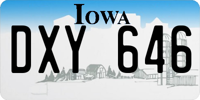 IA license plate DXY646